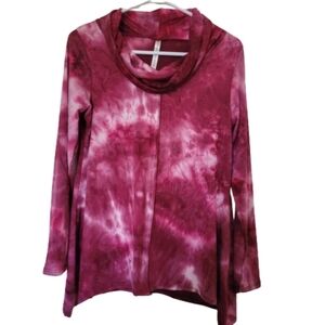 NWOT Forgoten Grâce Tie dye cowl neck sweater long sleeve A line Oversize